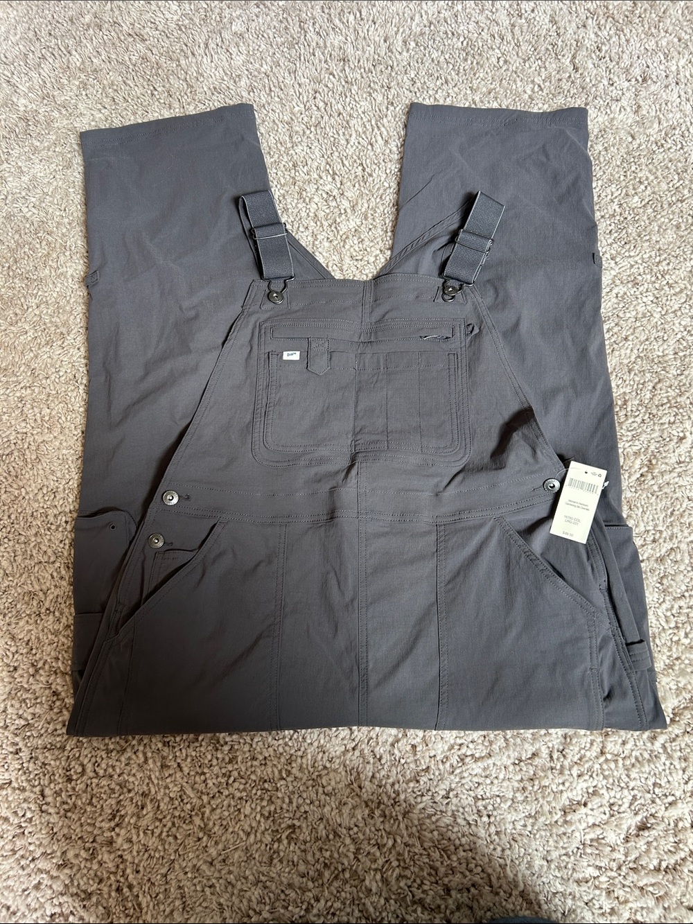 Duluth Women’s Heirloom Gardening Bib Overall Charcoal Grey size L NWT
